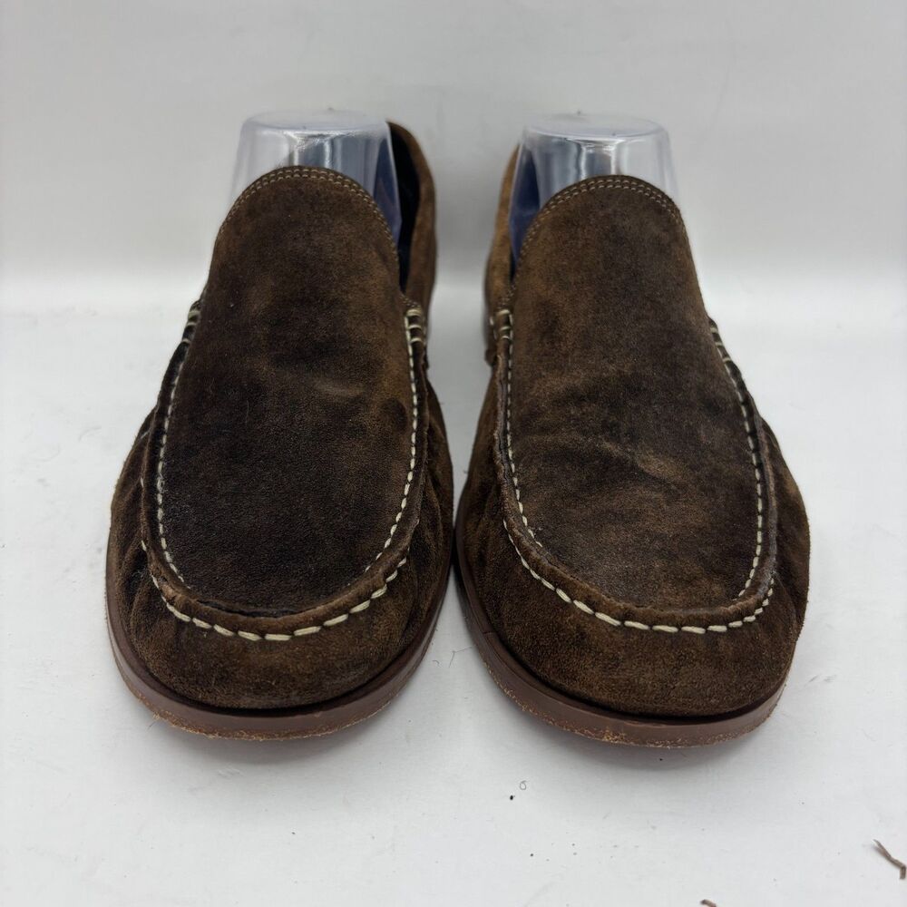 Donald Pliner Nate2 Men's 10.5 M Brown Suede Moc Toe Loafers Made in Italy